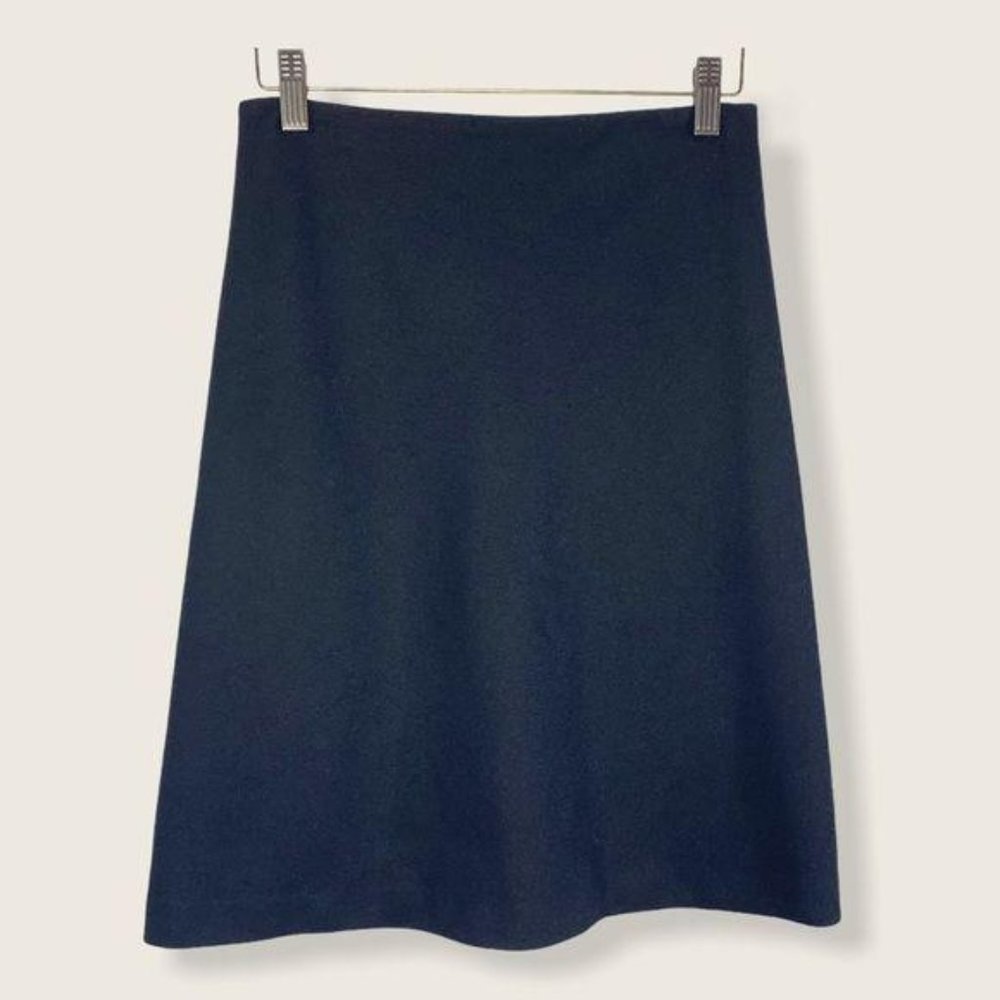 Vintage 90s J Crew Black Wool Blend A Line Skirt Medium Petite